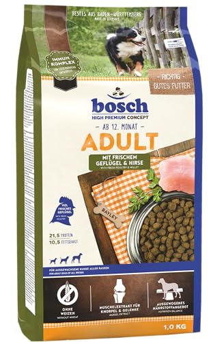 bosch HPC Adult mit frischem Geflügel & Hirse | Hundetrockenfutter für ausgewachsene Hunde aller Rassen | 1 x 3 kg