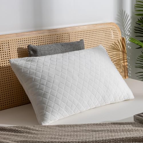 EGO Home Kopfkissen 40x80 cm mit zerkleinertem Memory-Schaum, Nackenkissen für Rückenschläfer & Bauchschläfer, Memory Foam Kissen 80x40cm, Seitenschläferkissen mit Waschbarer Bezug, ÖKO-TEX