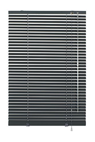 Deco Company Alu-Jalousie ohne Bohren, Zum Klemmen, Inkl. Klemmträgern, Sichtschutz, Lichtschutz, Blendschutz, Aluminium-Jalousie, Schiefer, 70 x 130 cm