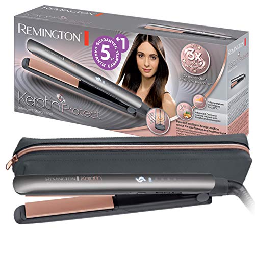 Remington Glätteisen Keratin Protect (patentierter Hitzeschutzsensor für 3x mehr Schutz vor Haarschäden -misst konstant den Feuchtigkeitsgehalt im Haar) Digitales Display, 160-230°C, Haarglätter S8598