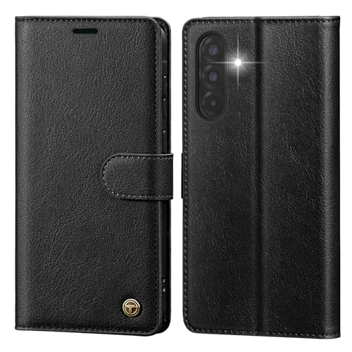 CASBST Handyhülle für Samsung Galaxy A17 5G Hülle mit Kartenfach, Hochwertig Leder Schutzhülle Klappbar für Samsung A17 Hülle, Flip Case mit Ständer Magnet RFID für Galaxy A17 Klapphülle, Schwarz