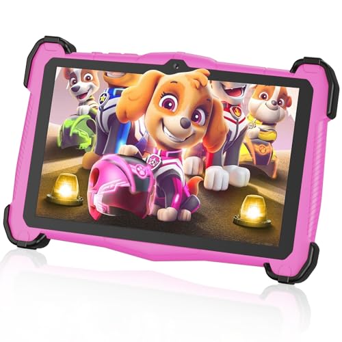 EagleSoar Kinder Tablet 7 Zoll Android 15, Tablet Kinder mit 10GB RAM+64GB ROM+TF 1TB, Kindersicherung, iWAWA, Octa-Core, 4000mAh, 2.4G/5G WiFi, BT 5.0 (Rosa)