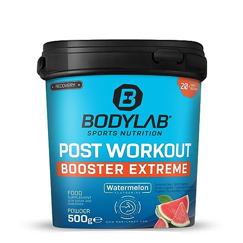 Bodylab24 Post-Workout Booster Extreme Wassermelone 500g, mit Aminosäuren (darunter die BCAA im Verhältnis 2:1:1), Vitamine, Mineralstoffe & Kreatin, ideal zur schnellen Regeneration nach dem Training