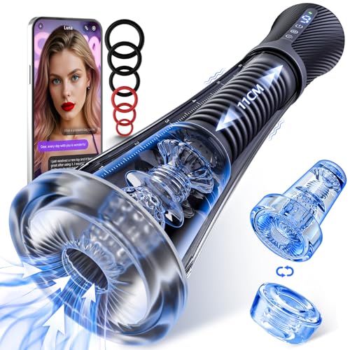 Gobeken Elektrischer Sex Spielzeug für die Männer Masturbieren für Männer mit 9 Feder Vibration & 5 Vakuum Saugen APP, Ei Masturbator Blowjob Taschenmuschi Penispumpe Vibratorensets Sex Toys 2 Liner