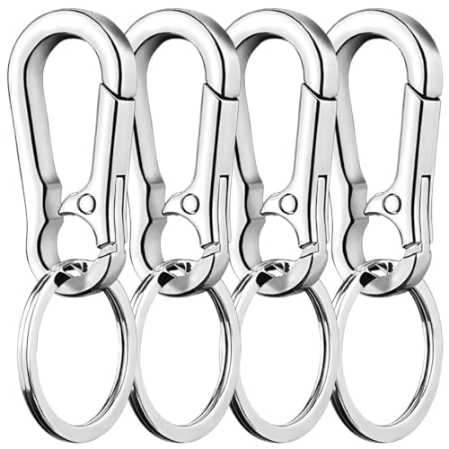 CENSIVI 4 Stück Metall-Schlüsselanhänger - Karabiner Mit Schlüsselring Zinklegierung Schnellverschluss Clip Abnehmbare Karabinerhaken