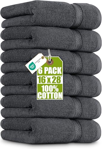 Utopia Towels - Handtücher Set aus Baumwolle - 100% Baumwolle ultraweich und sehr saugfähig, 41x71 cm - 6er Pack (Grau)