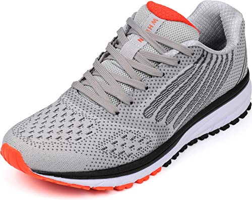 WHITIN Unisex Laufschuhe Herren Hallenschuhe Turnschuhe Sneakers Für Männer Sportschuhe Atmungsaktiv Joggingschuhe Fitness Schuhe Freizeitschuhe Hellgrau Größe 45