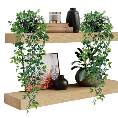 SLTAXAR 2 Stück Künstliche Hängepflanzen mit Töpfen Künstliche Hängend Eukalyptus 65cm Lang Kunstpflanzen Hängend wie echt Hängepflanze Künstlich im Topf für Hausgarten Indoor Outdoor