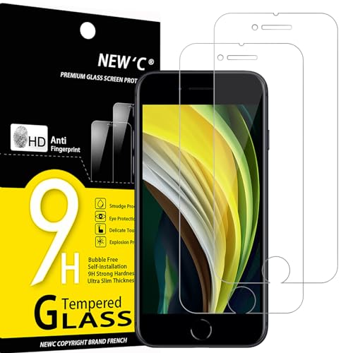 NEW'C 2 Stück für iPhone SE 3/2 (Modell 2022/2020) für Panzerglas 4,7 Zoll, Frei von Kratzern, 9H Härte, HD Displayschutzfolie, 0.33mm Ultra-klar, Ultrabeständig