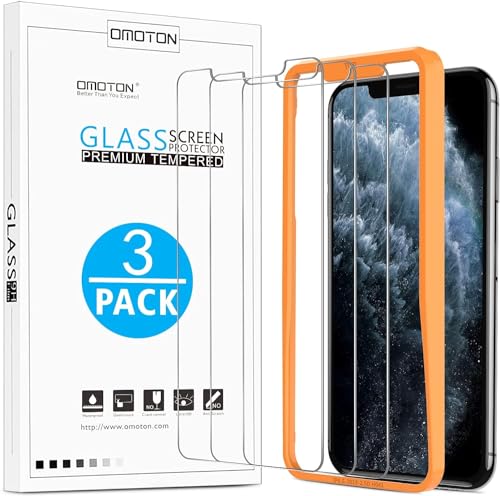 OMOTON 3 Stück Schutzfolie für iPhone 11 Pro Max und iPhone XS Max, 6.5 Zoll, Anti-Kratzen, Anti-Öl, Anti-Bläschen, Hülle Freundllich, 2.5D Kante