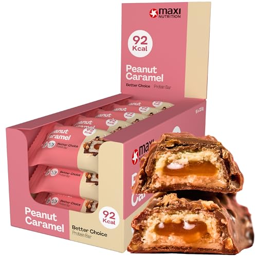 MaxiNutrition Better Choice Protein Bar Peanut Caramel, 15x 22,5g, 32% Eiweißgehalt, mit wenig Kalorien, Proteinriegel ideal für den Muskelaufbau