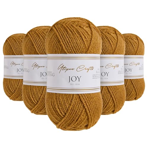 Utopia Crafts JOY DK Knitting Yarn 5x 50g - 100% Acrylic (Sienna)