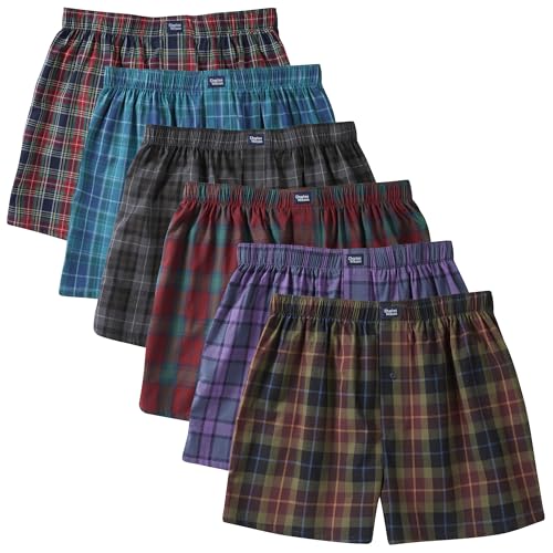 Charles Wilson 6er Packung Gewebte Boxershorts (L, Tartan Check 88)