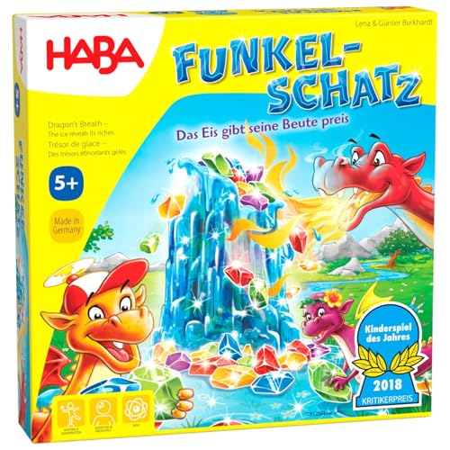 HABA Funkelschatz – Kinderspiel des Jahres 2018, 3D Fantasy Brettspiel für die Familie, fördert Feinmotorik und taktisches Geschick – Spieleklassiker für Kinder ab 5 Jahren – 130340200