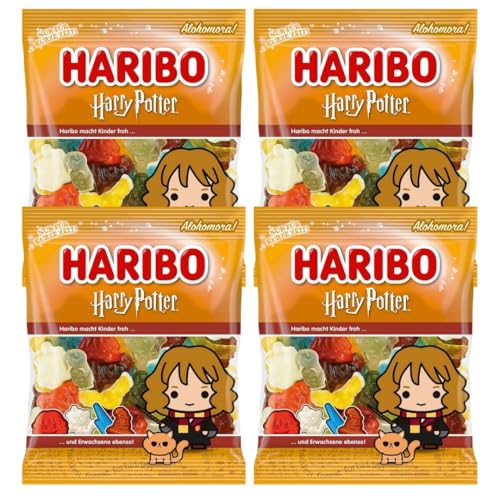 Haribo Harry Potter „Hermine Granger“ 4×160 g | Lizenz-Fruchtgummi im Vorratspack (insg. 640 g) | Fan-Edition zum Teilen | Party, Büro & Movie-Night | Sammel-/Geschenk-tauglich