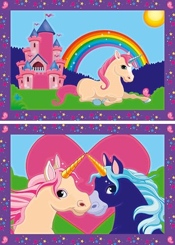 Ravensburger CreArt 27774 - Bunte Einhornwelt - Malen nach Zahlen Einhörner für Kinder ab 5 Jahre, Malset mit Rahmen, Pinsel und Acrylfarben, Geschenk für Mädchen und Jungen