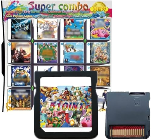 510 in 1 DS Game, Super Combo Game Cartridge Contains 510 3ds Games, Retro Game Pack Card Suitable for NDS, NDSi, 3DS, New, DS, 2DS