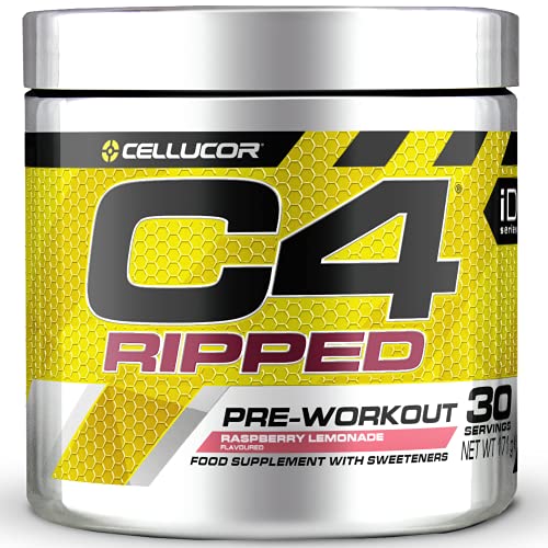 C4 Ripped - Pre-Workout-Booster - Raspberry Lemonade | Getränkepulver für Energy Drink | 150 mg Koffein + Beta-Alanin + Extrakt aus grünen Kaffeebohnen | 30 Portionen