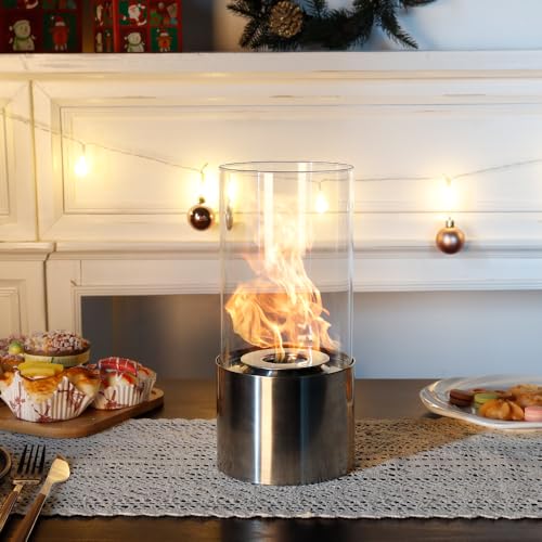 25cm Hoch Tisch-Kamin/Feuerstelle aus Edelstahl und Glas