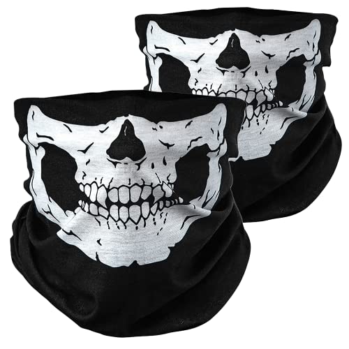 BlackNugget Totenkopf Skelett Skull Halloween Kostüm Multifunktionstuch Multifunktionsschal Schlauchmaske Schlauchtuch Schlauchschal Halstuch Sturmmaske Sturmtuch Funktionstuch Funktionsschal Maske