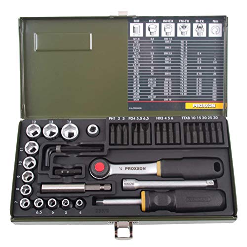Proxxon Steckschlüsselsatz, Schraubersatz mit 1/4