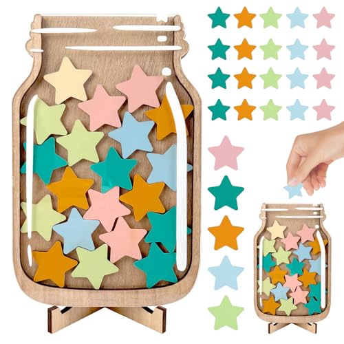 Belohnungsglas Kinder, Gewöhnliches Belohnungsglas, Belohnungsglas mit Sternen für Kinder, Personalisierte Sterne, Klassenzimmer-Belohnungsglas, Reward Jar Stars für Gebrauch zu Hauseund in der Schule