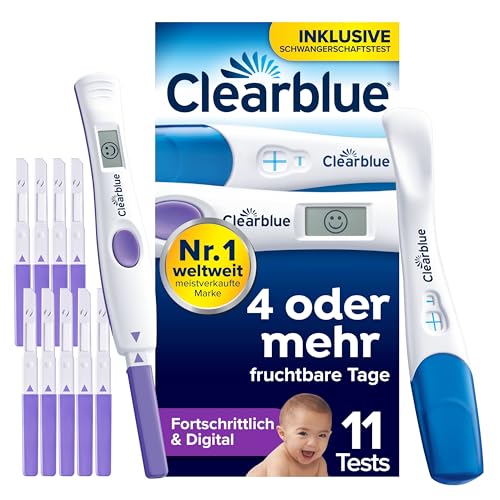 Clearblue Ovulationstest Fortschrittlich und Digital und Schwangerschaftstest – für doppelte Chancen, schwanger zu werden, 10 + 1 Tests