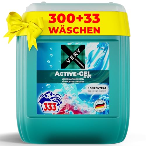 VERY® Universal Waschmittel Flüssig Gel [10L KANISTER] - Flüssigwaschmittel für Helle, & Dunkle Wäsche - Buntwaschmittel XXL mit Frischeduft - Vollwaschmittel - Universalwaschmittel (20-95°C)