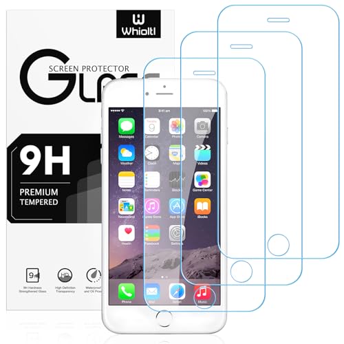 Whioltl [3 Stück Displayschutzfolie aus Hartglas für iPhone 8 Plus, iPhone 7 Plus, iPhone 6S Plus und iPhone 6 Plus, 9H Härte Panzer Schutz Glas, ultra-transparent, Anti-Kratzen, Hülle Freundllich