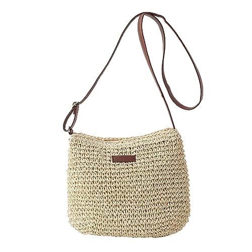 Stroh Handtasche Damen, Böhmische Strandtasche, Sommer Strandtasche Stroh Groß, Strohtasche Damen Stroh Umhängetasche, Strohtaschen Böhmische Handgewebt,Geflochten Basttasche für Reisen Strand (B)