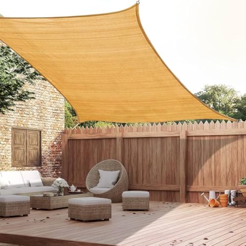 Petgrow Rechteckige Sonnensegel (mit festen Seilen) Hochwertiges Polyethylen hoher Dichte (HDPE) Sonnenschutz, atmungsaktiv, geeignet für Außenbereich, Terrasse, Balkon, Garten (2M×3M)