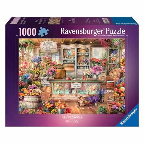 Ravensburger All Seasons Flower Shop Puzzle mit 1000 Teilen, entdecken Sie Bunte botanische Arrangements, von der weltweit Puzzle-Marke, verbesserte blendfreie Oberfläche