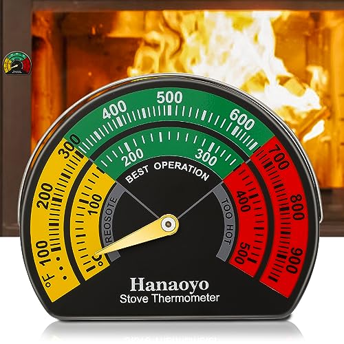 Kaminofen Thermometer Magnetisch Holzbrenner-Aufsatzthermometer, Kaminofen Thermometer Für Ofenrohr, Holzscheite, Kamin, Holzofen-Zubehör, zur Überwachung und Optimierung des Wirkungsgrades des Ofens