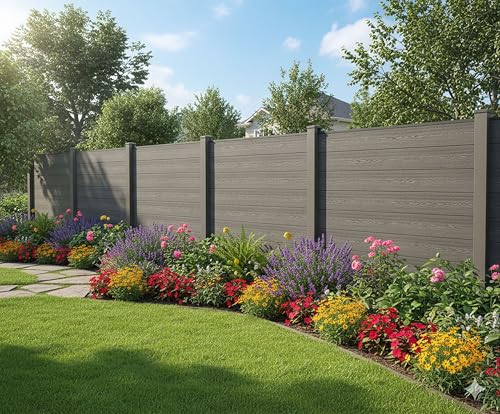 WPC Sichtschutzzaun CORTEZA 8x Zaunelement + 9x Pfosten - 14,2m