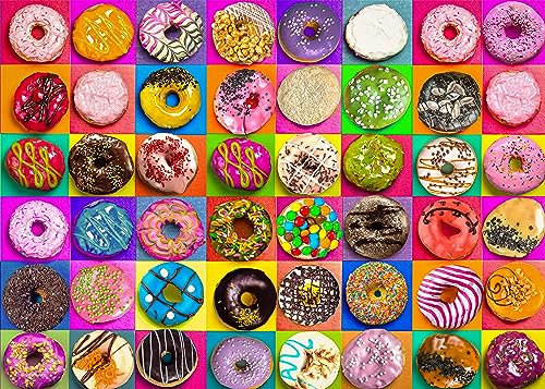 Nattork Puzzles für Erwachseneund Kinder, Farbenfrohes Puzzle 1000 Teile für Die Ganze Familie, Klassische Puzzles Donuts Thema, Geschenke für Frauen Männer
