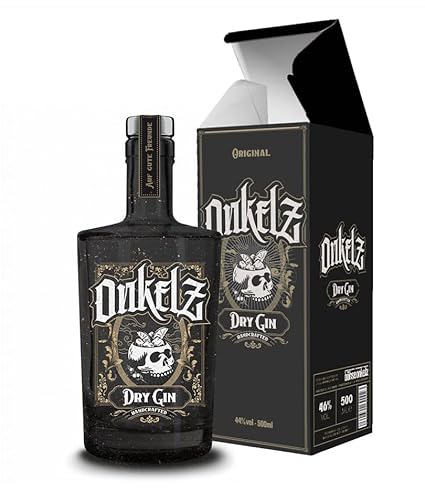 Böhse Onkelz Dry Gin 0,5L (46% vol) handcrafted dry Gin Band Böhse Onkelz mit Geschenkverpackung- [Enthält Sulfite]