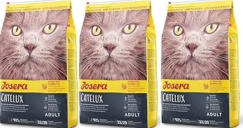 Josera Catelux (3 x 2kg) | Mit schmackhaftem Entenprotein & Kartoffel für anspruchsvolle Katzen | Super Premium Trockenfutter für ausgewachsene Katzen | 3er Pack