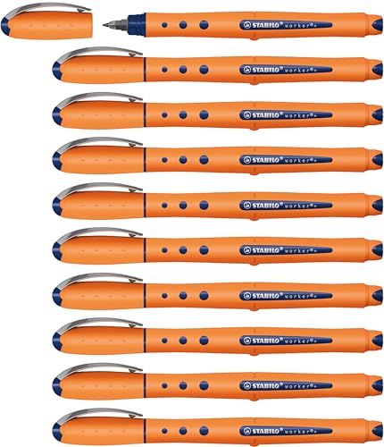 STABILO - Tintenroller - worker+ - medium - 10er Pack - blau