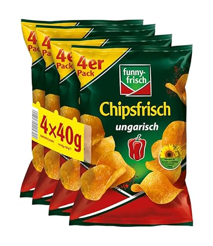 funny-frisch Chipsfrisch ungarisch Multipack, 4 x 40 g