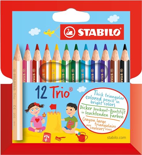 STABILO - Dreikant-Buntstift - Trio dick kurz - 12er Pack