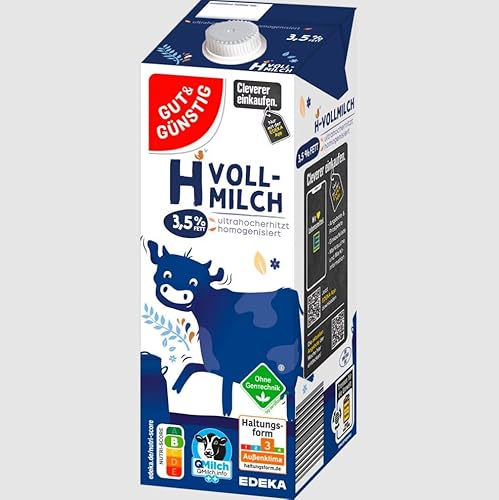 Gut & Günstig Flüssigkeit H-Milch 3.5 Prozent, 12er Pack (12 x 1 l), Karton
