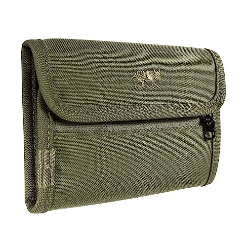 Tasmanian Tiger TT ID Wallet - Klettverschluss-Geldbörse mit 3 Kreditkarten-Fächer, 2 Sichtfenster, Geldscheinfach und RV-Fach für Münzgeld (olive)