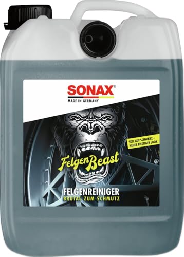SONAX FelgenBeast (5 Liter) Felgenreiniger für alle polierten, verchromten und matten Stahl- & Leichtmetallfelgen | Art-Nr. 04335000