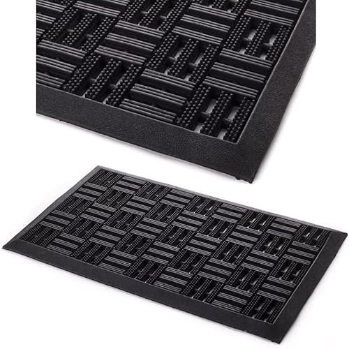 rg-vertrieb Fußmatte Gummimatte Schmutzfangmatte Türmatte Gummi Anti-Rutsch Fußabtreter (40x60 cm), Schwarz