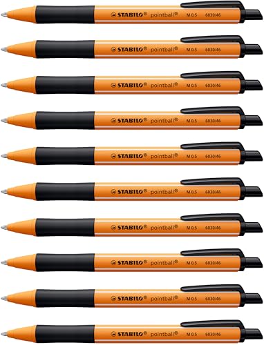 STABILO - Druck-Kugelschreiber - pointball - 10er Pack - schwarz