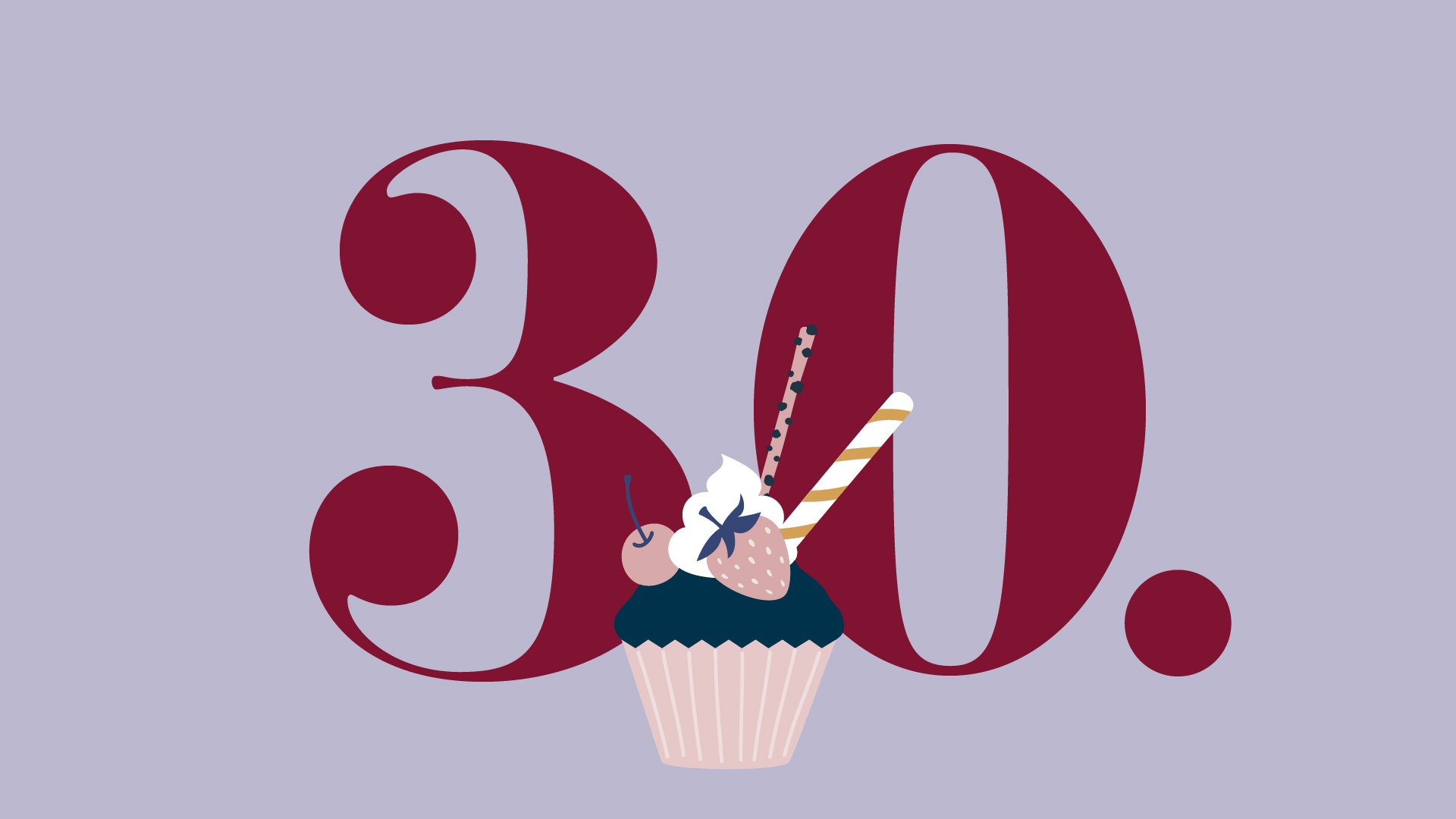 Flexibles Geschenk 30. Geburtstag (Cupcake)