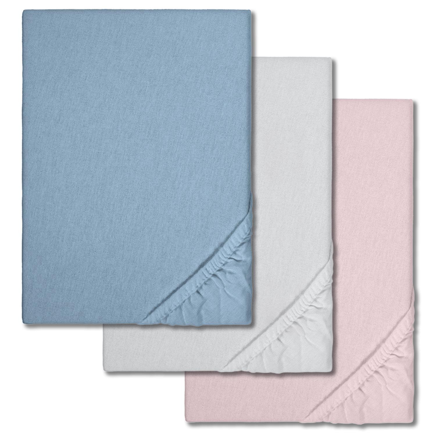 Sparpaket 3 Farben Spannbettlaken Winterflausch 180 x 190 - 200 x 200 cm (3 Stück)
