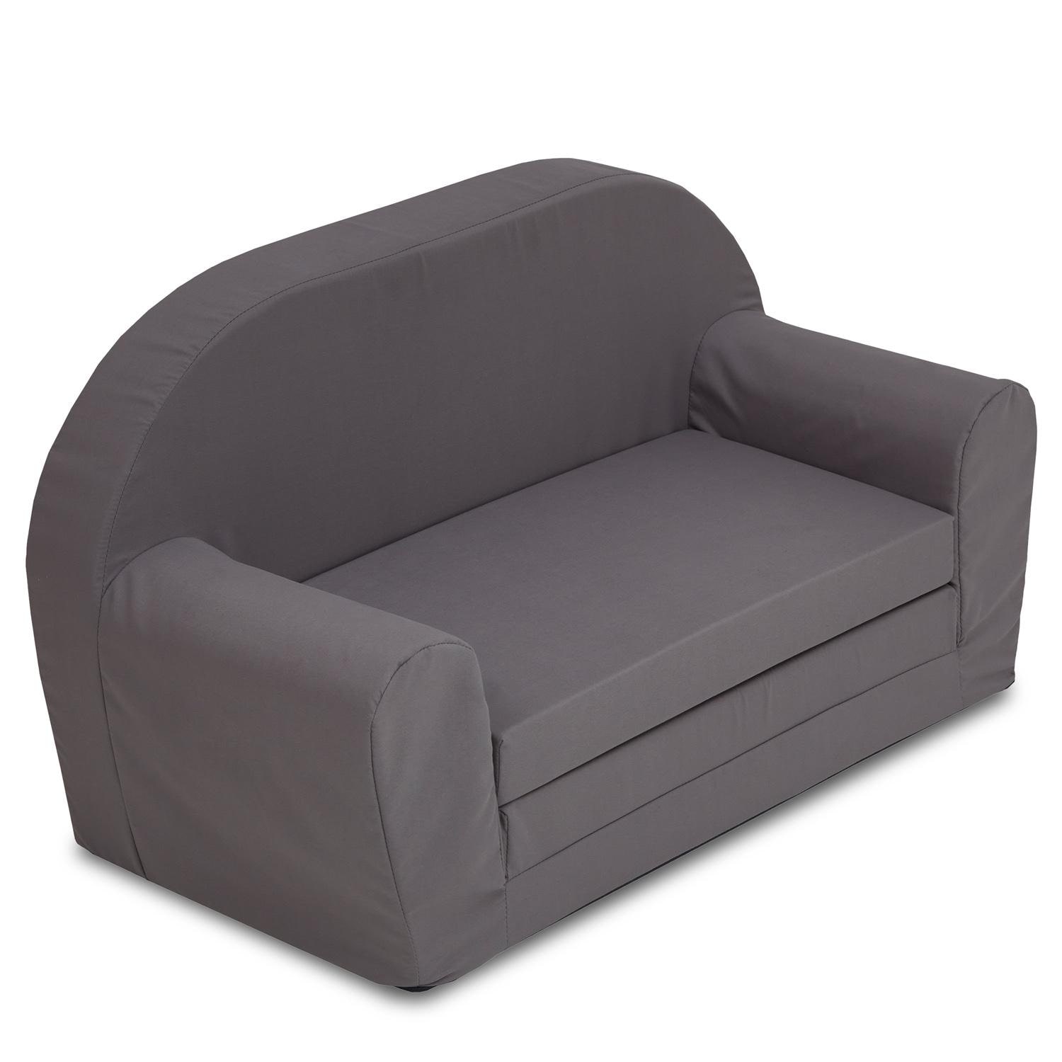 Kindersofa ausklappbar 46 x 79 cm grau