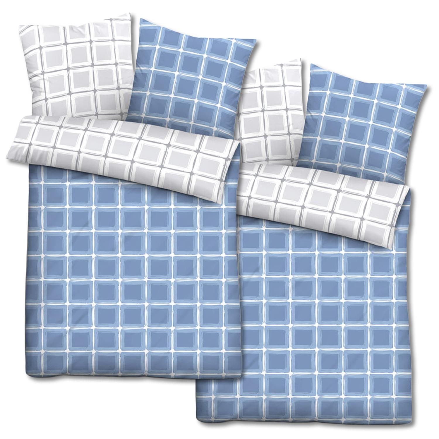 Doppelpack Castell Baumwoll-Satin Bettwäsche 135 x 200 cm + 80 x 80 cm