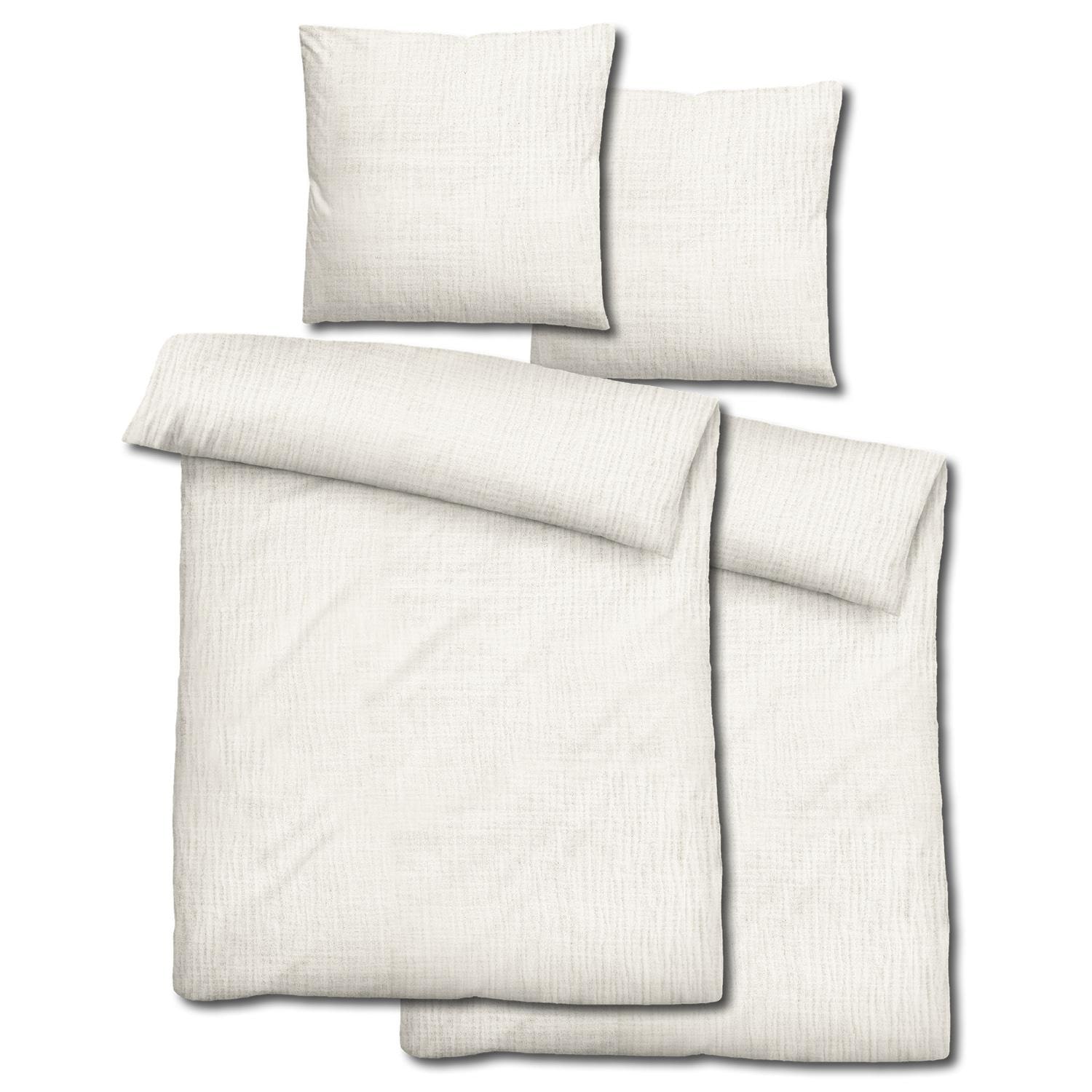 Doppelpack Sleezzz® Musselin Bettwäsche natur 135 x 200 cm + 80 x 80 cm